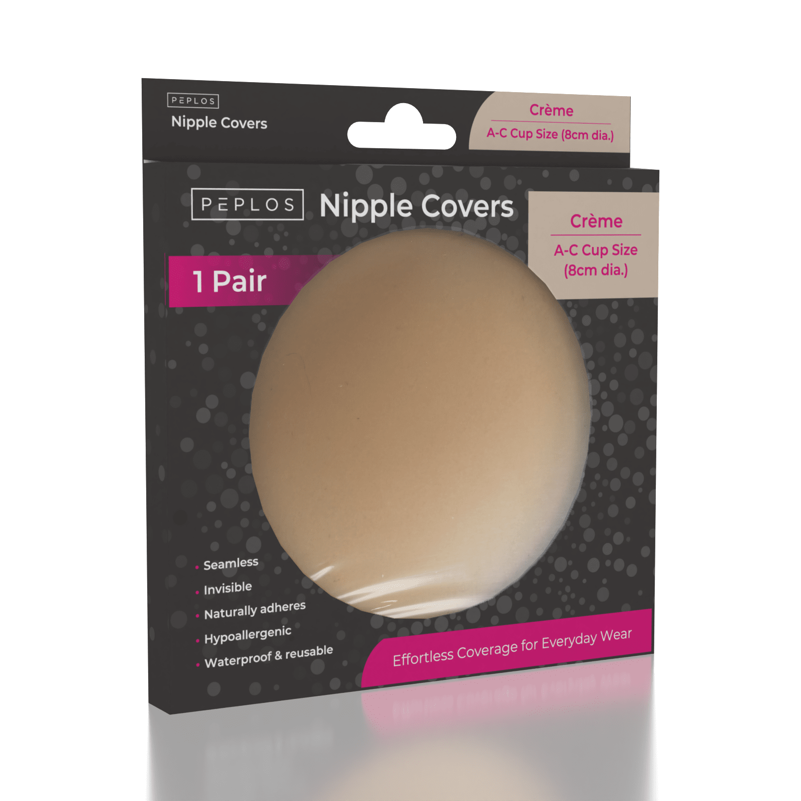 Peplos Non-Adhesive Silicone Nipple Covers - Crme (Multiple Sizes)