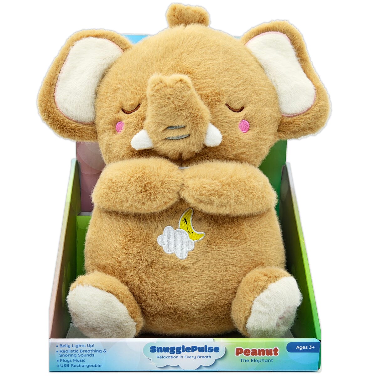 SnugglePulse: Peanut The Elephant 10" Breathing Sensory Plush Toy