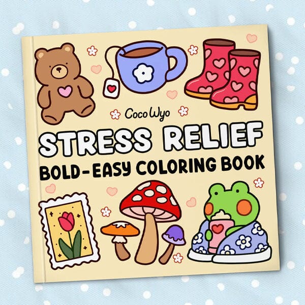 "Stress Relief" Coloring Book: Cozy Space Coloring by Coco Wyo (52 Pages)